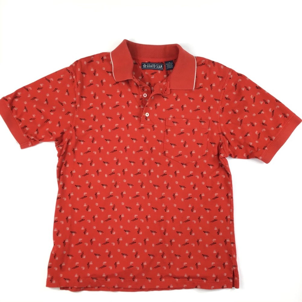 Penguin Grand Slam Golf polo L red Cotton Print